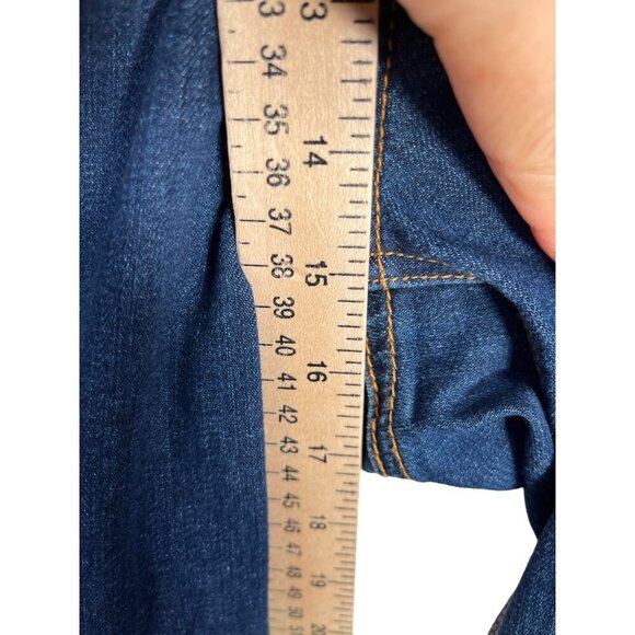 ModCloth The Grier Wide Leg Flare Jeans Ultra High Rise Dark Blue Wash plus 26 - Picture 8 of 12